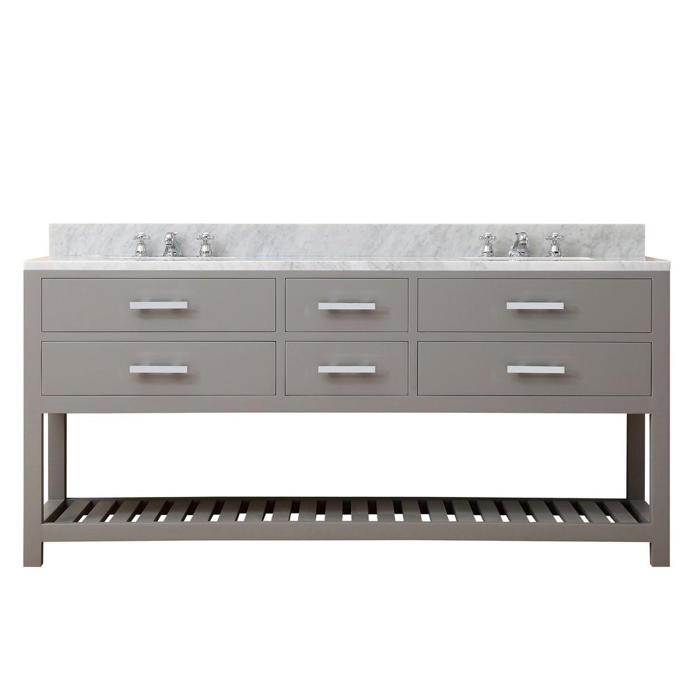 Madalyn 72" Cashmere Grey Double Sink Bathroom Vanity And Faucet Vanity Water Creation 