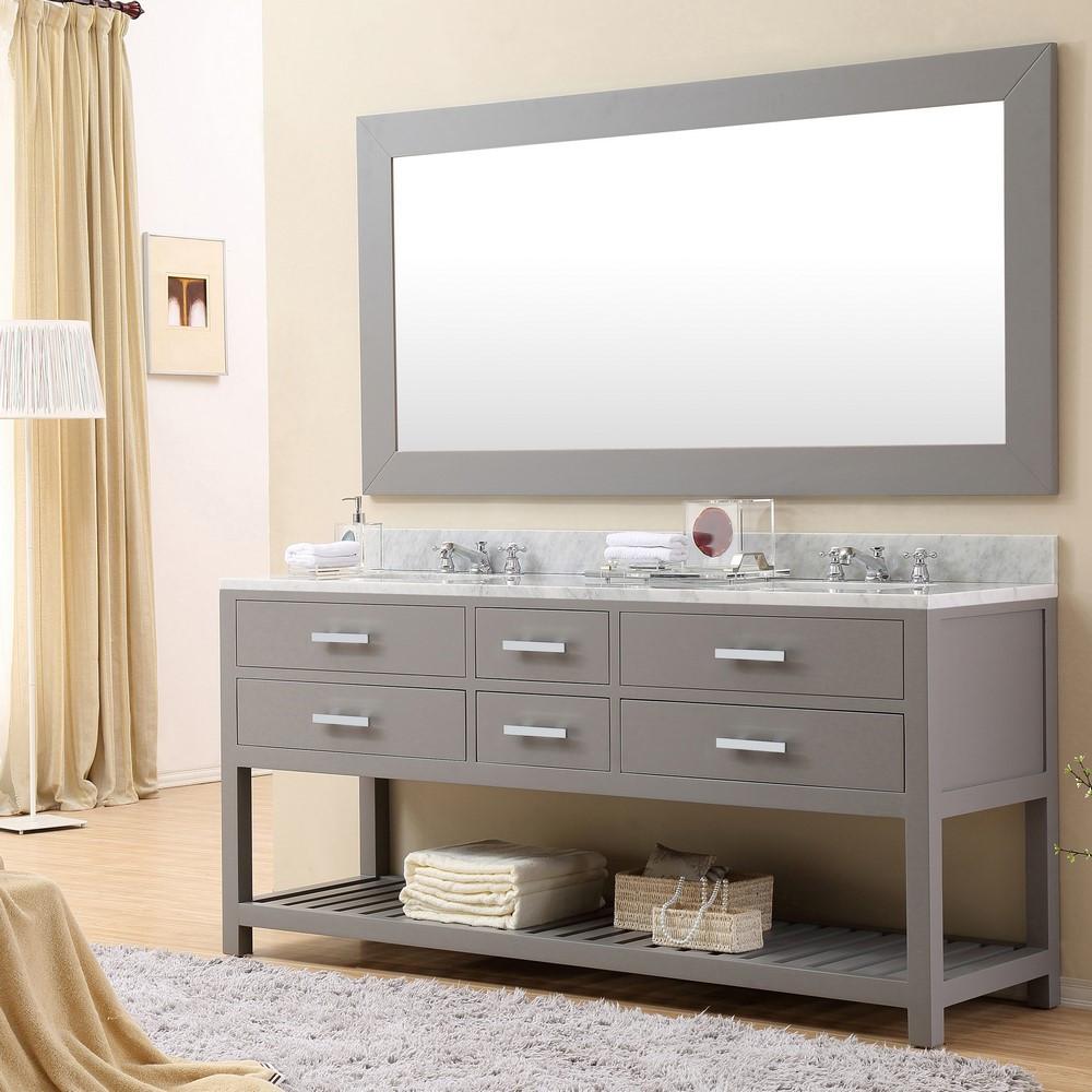 Madalyn 72" Cashmere Grey Double Sink Bathroom Vanity Only Vanity Water Creation 