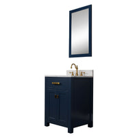 Thumbnail for Madison 24-Inch Single Sink Carrara White Marble Vanity In Monarch Blue With F2-0012-06-TL Lavatory Faucet Vanity Water Creation 