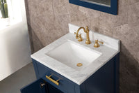 Thumbnail for Madison 24-Inch Single Sink Carrara White Marble Vanity In Monarch Blue With Matching Mirror Vanity Water Creation 