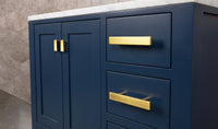 Thumbnail for Madison 36-Inch Single Sink Carrara White Marble Vanity In Monarch Blue Vanity Water Creation 