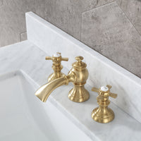 Thumbnail for Madison 60-Inch Double Sink Carrara White Marble Vanity In Monarch BlueWith Matching Mirror(s) and F2-0013-06-FX Lavatory Faucet(s) Vanity Water Creation 