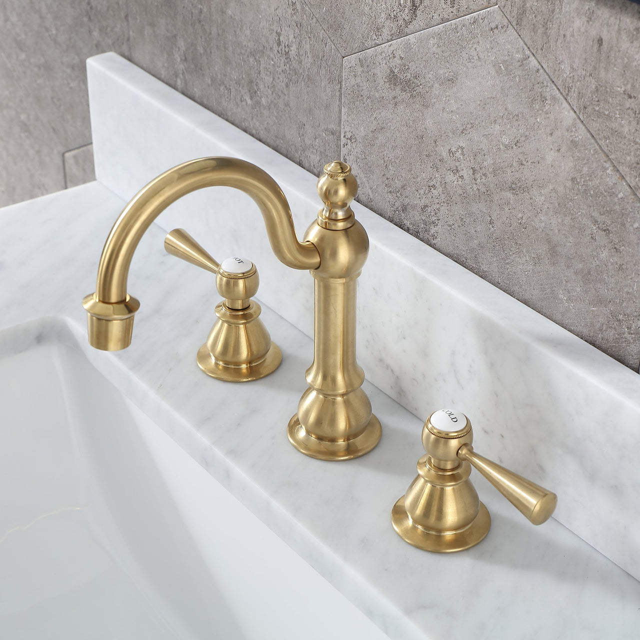 Madison 60-Inch Double Sink Carrara White Marble Vanity In Monarch BlueWith Matching Mirror(s) and F2-0012-06-TL Lavatory Faucet(s) Vanity Water Creation 