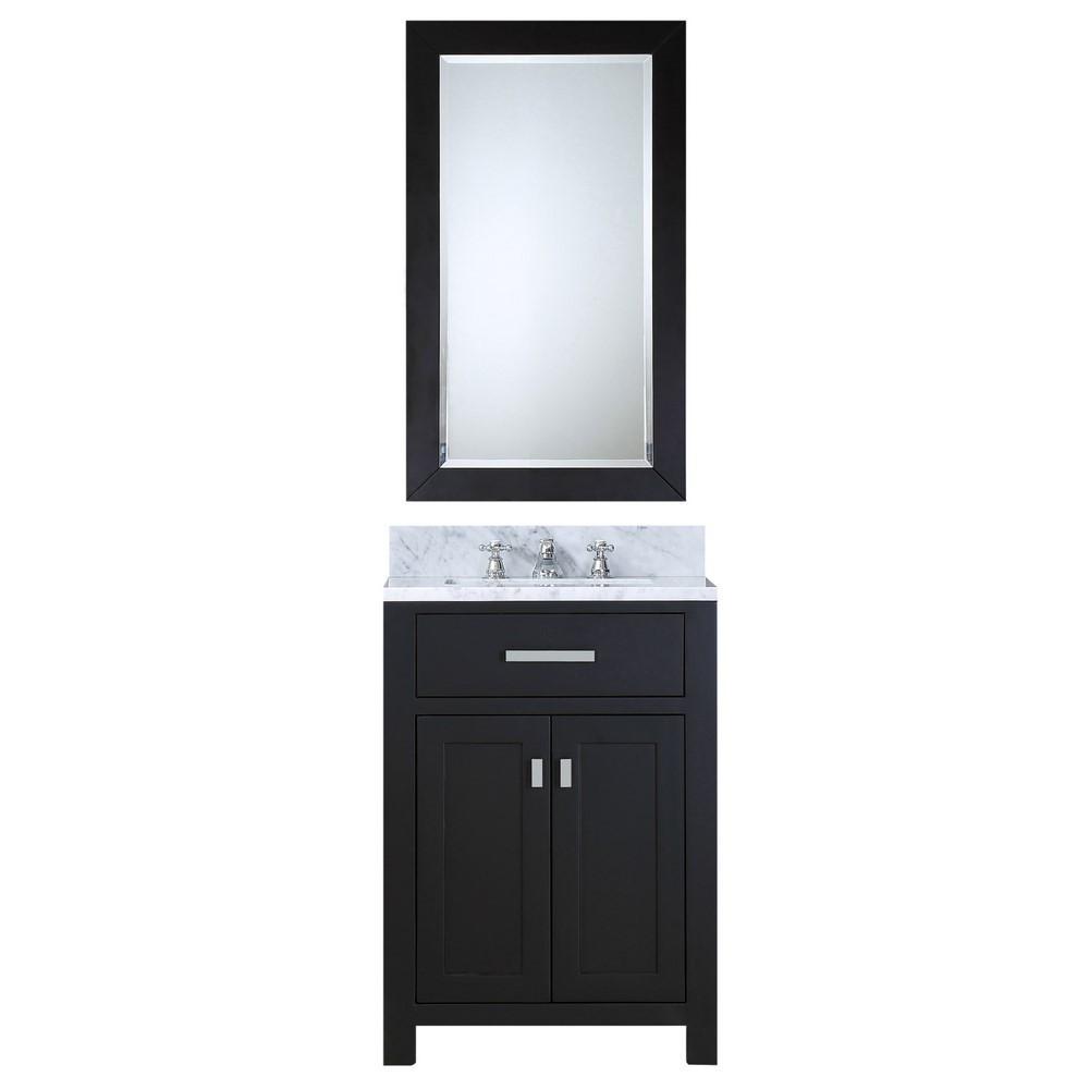 Madison 24" Espresso Single Sink Vanity With Matching Framed Mirror And Faucet Vanity Water Creation 