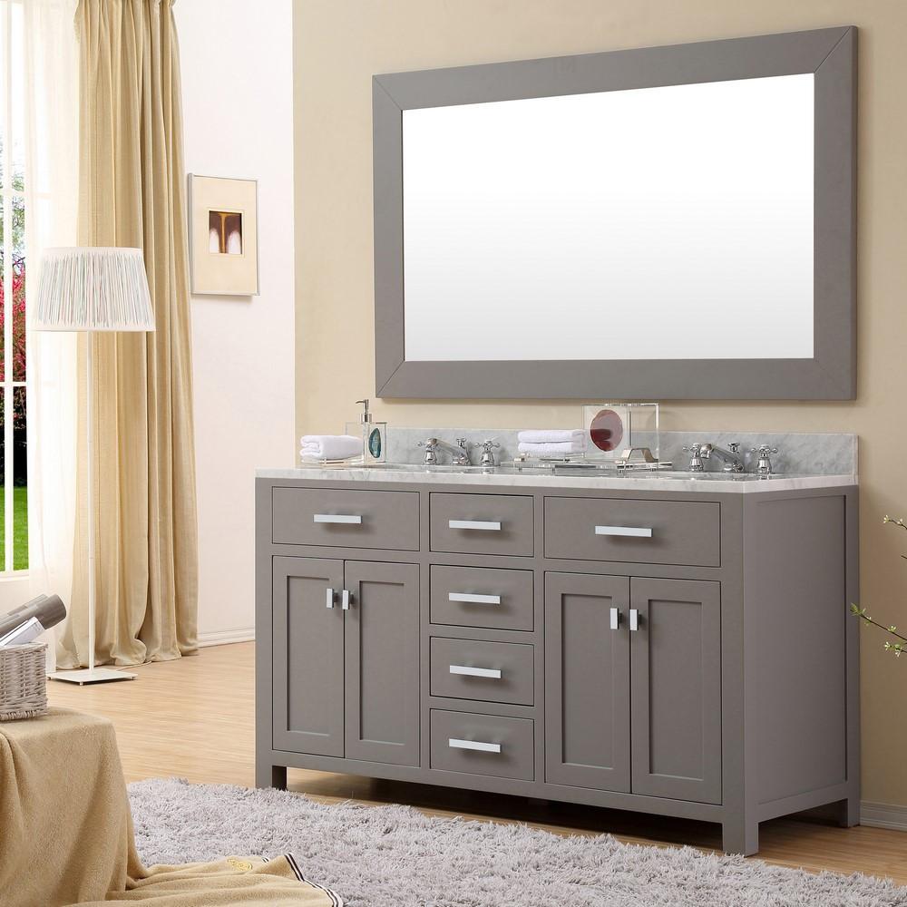 Madison 60" Cashmere Grey Double Sink Bathroom Vanity Only Vanity Water Creation 