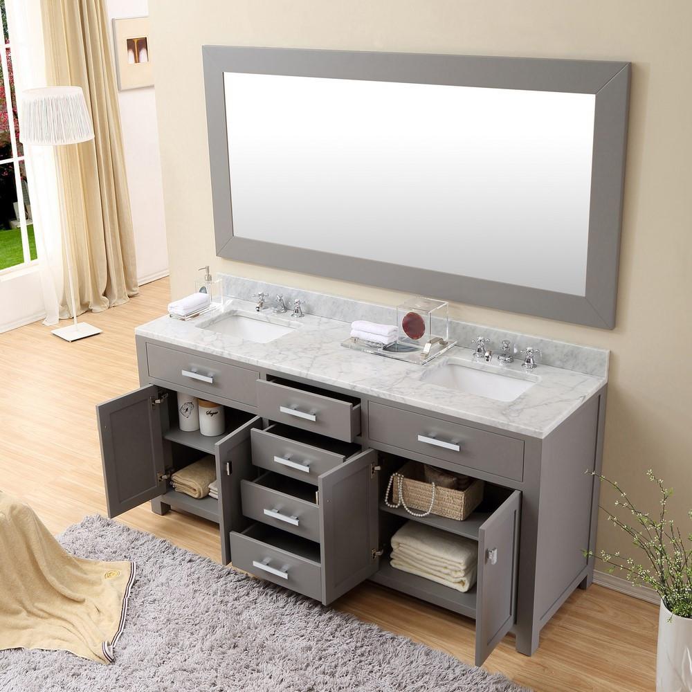 Madison 72" Cashmere Grey Double Sink Bathroom Vanity Only Vanity Water Creation 