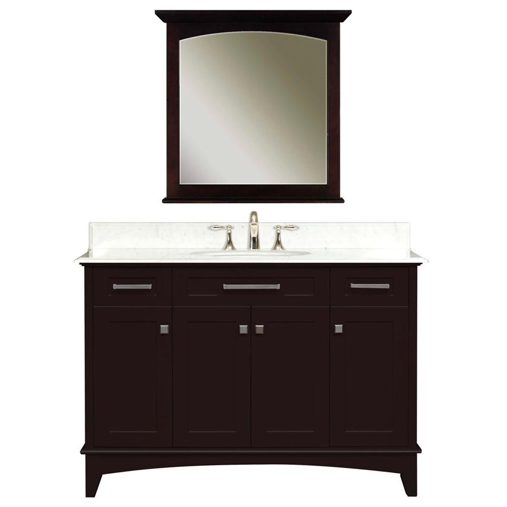 Manhattan 48" Dark Espresso Single Sink Vanity And Manhattan Matching Mirror Vanity Water Creation 