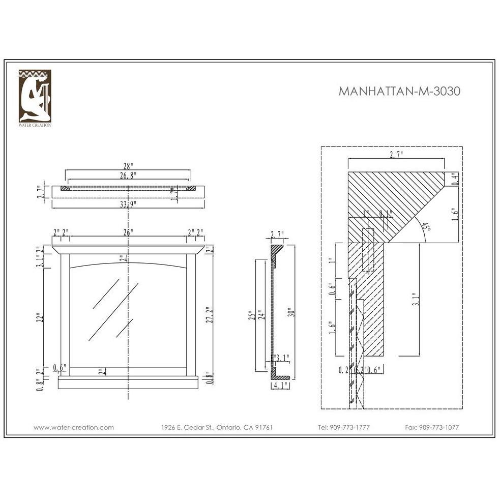Manhattan 48" Dark Espresso Single Sink Vanity And Manhattan Matching Mirror Vanity Water Creation 