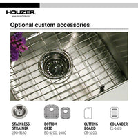Thumbnail for Houzer Medallion Designer Series Undermount Stainless Steel 70/30 Double Bowl Kitchen Sink, Small Bowl Right Kitchen Sink - Undermount Houzer 