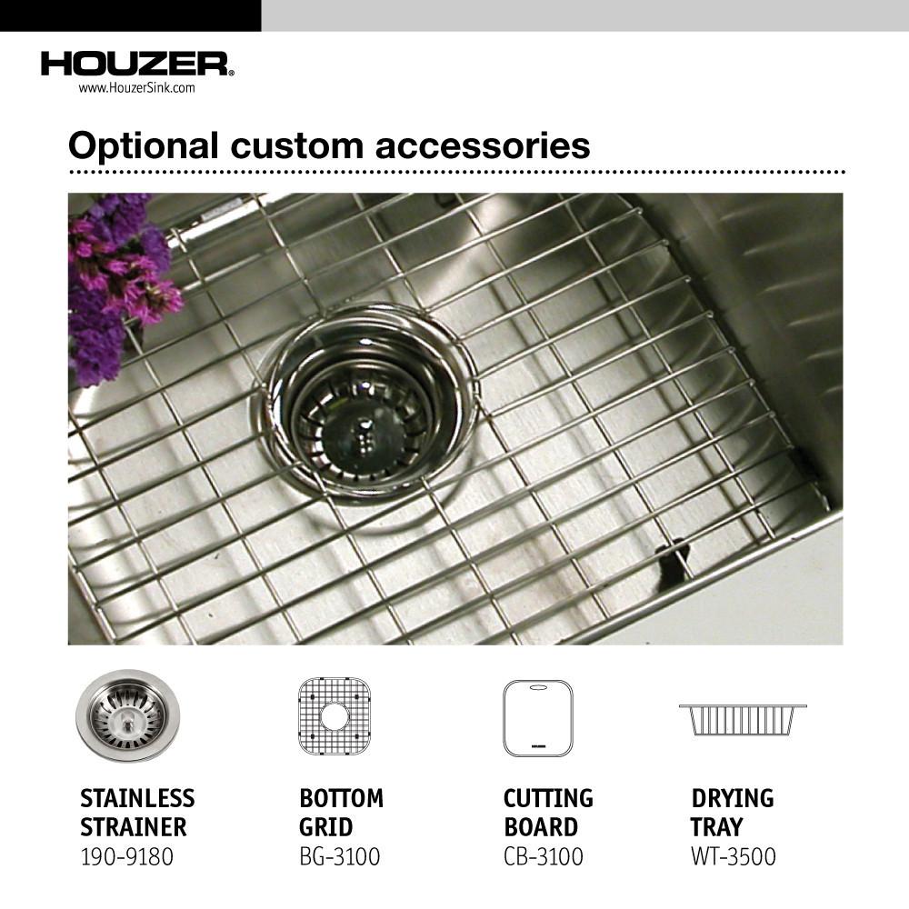 Houzer Medallion Classic Series Undermount Stainless Steel 50/50 Double Bowl Kitchen Sink Kitchen Sink - Undermount Houzer 