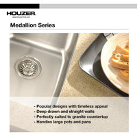 Thumbnail for Houzer Medallion Gourmet Series Undermount Stainless Steel 50/50 Double Bowl Kitchen Sink Kitchen Sink - Undermount Houzer 