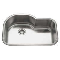 Thumbnail for Houzer Medallion Gourmet Series Undermount Stainless Steel Offset Single Bowl Kitchen Sink Kitchen Sink - Undermount Houzer 