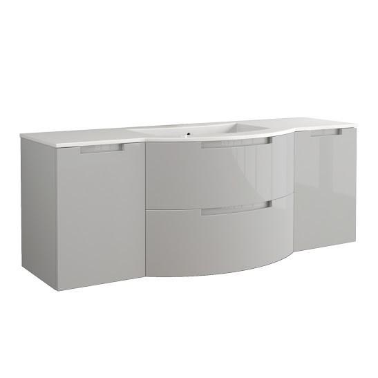 Latoscana Oasi 57" Grey Glossy Bathroom Vanity OA57OPT4G Vanity Latoscana 