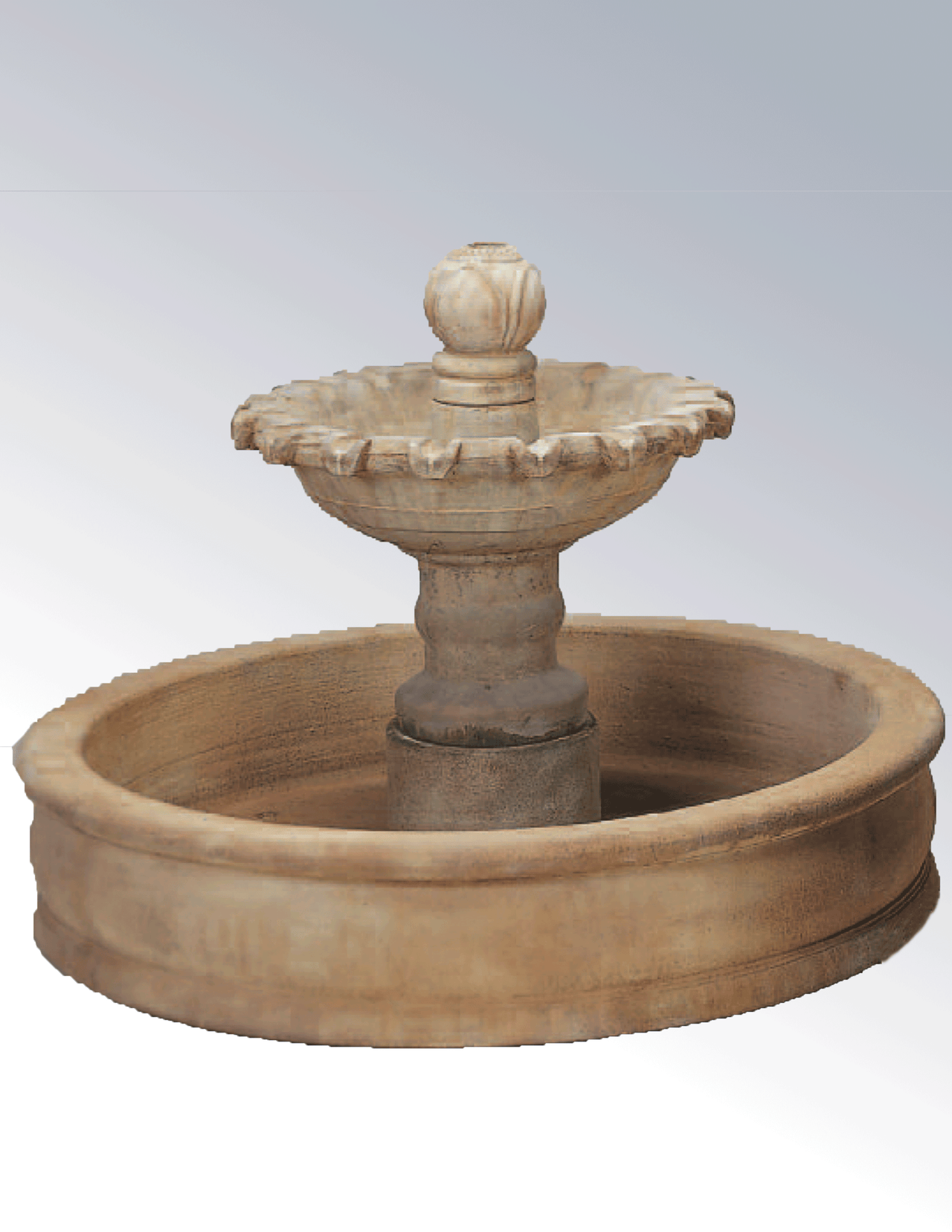 Marina One Tier Cast Stone Outdoor Garden Fountains Fountain Tuscan 