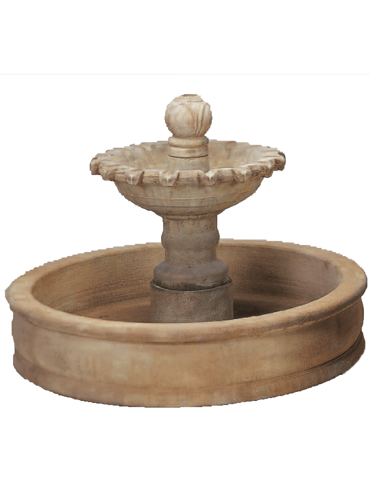 Marina One Tier Cast Stone Outdoor Garden Fountains Fountain Tuscan 