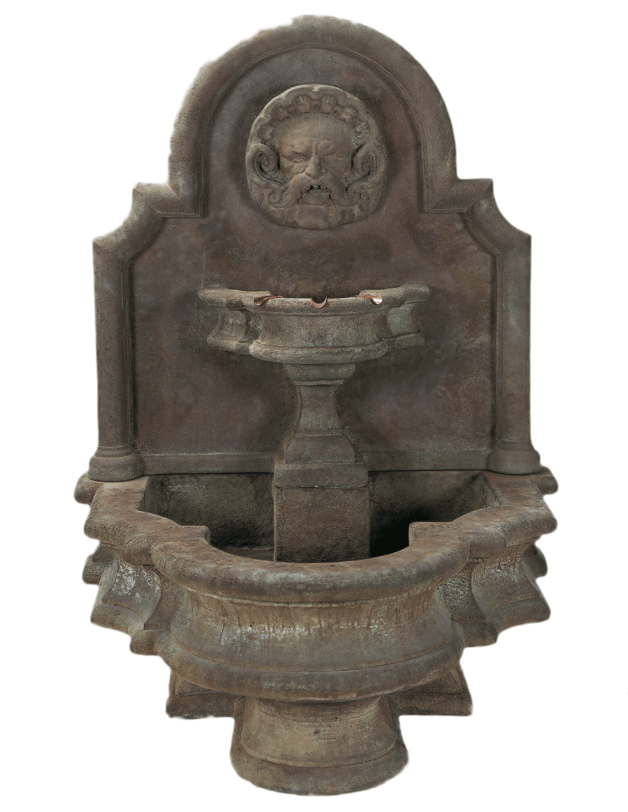 Mascaron Wall Cast Ston Outdoor Garden Fountains With Spout Fountain Tuscan 