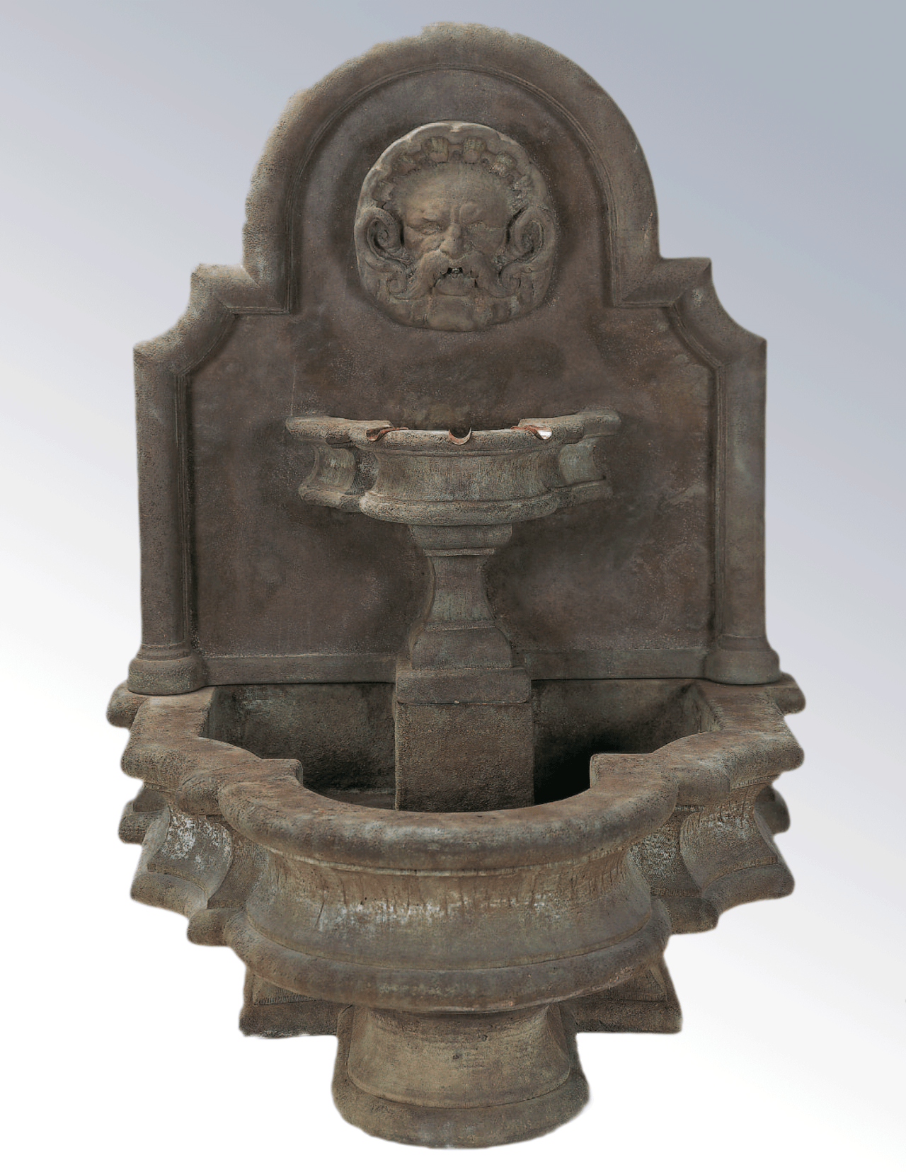 Mascaron Wall Cast Ston Outdoor Garden Fountains With Spout Fountain Tuscan 