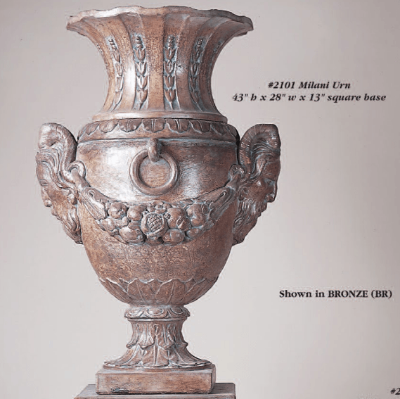 Milani Urn Cast Stone Outdoor Garden Planter Planter Tuscan 