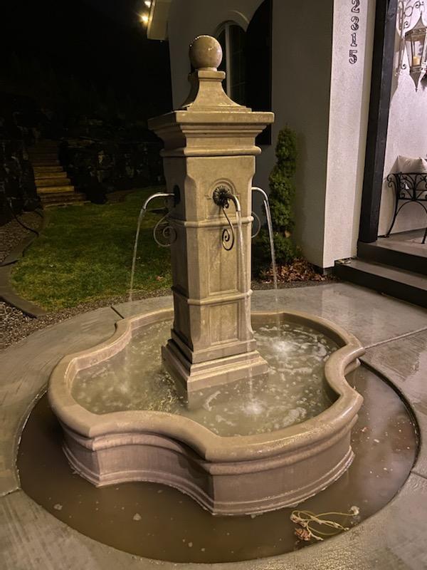 Aquitaine Pond Outdoor Cast Stone Garden Fountain W/ 70" Monaco Pond For Spouts Fountain Tuscan 