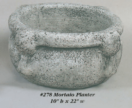 Mortaio Planter Cast Stone Outdoor Garden Planter Planter Tuscan 