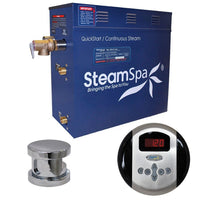 Thumbnail for SteamSpa Oasis 7.5 KW QuickStart Acu-Steam Bath Generator Package in Polished Chrome Steam Generators SteamSpa 