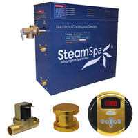 Thumbnail for SteamSpa Oasis 9 KW QuickStart Acu-Steam Bath Generator Package with Built-in Auto Drain in Polished Gold Steam Generators SteamSpa 