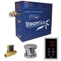 Thumbnail for SteamSpa Oasis 6 KW QuickStart Acu-Steam Bath Generator Package with Built-in Auto Drain in Polished Chrome Steam Generators SteamSpa 