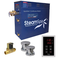 Thumbnail for SteamSpa Oasis 12 KW QuickStart Acu-Steam Bath Generator Package with Built-in Auto Drain in Polished Chrome Steam Generators SteamSpa 