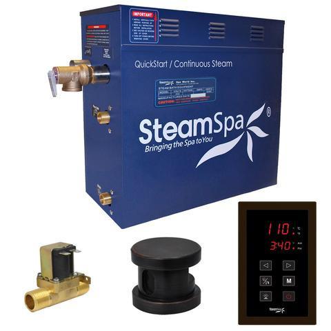 SteamSpa Oasis 9 KW QuickStart Acu-Steam Bath Generator Package with Built-in Auto Drain in Oil Rubbed Bronze Steam Generators SteamSpa 
