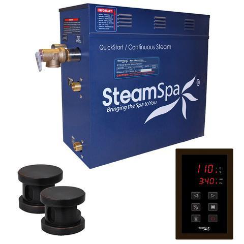 SteamSpa Oasis 12 KW QuickStart Acu-Steam Bath Generator Package in Oil Rubbed Bronze Steam Generators SteamSpa 
