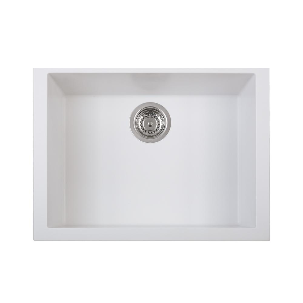 Latoscana Single Basin Undermoun Sink ON6010ST Kitchen Sink Latoscana Milk White 
