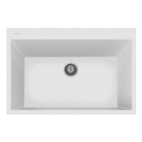 Thumbnail for Latoscana Single Basin Drop-In Sink ON8410 Kitchen Sink Latoscana Milk White 