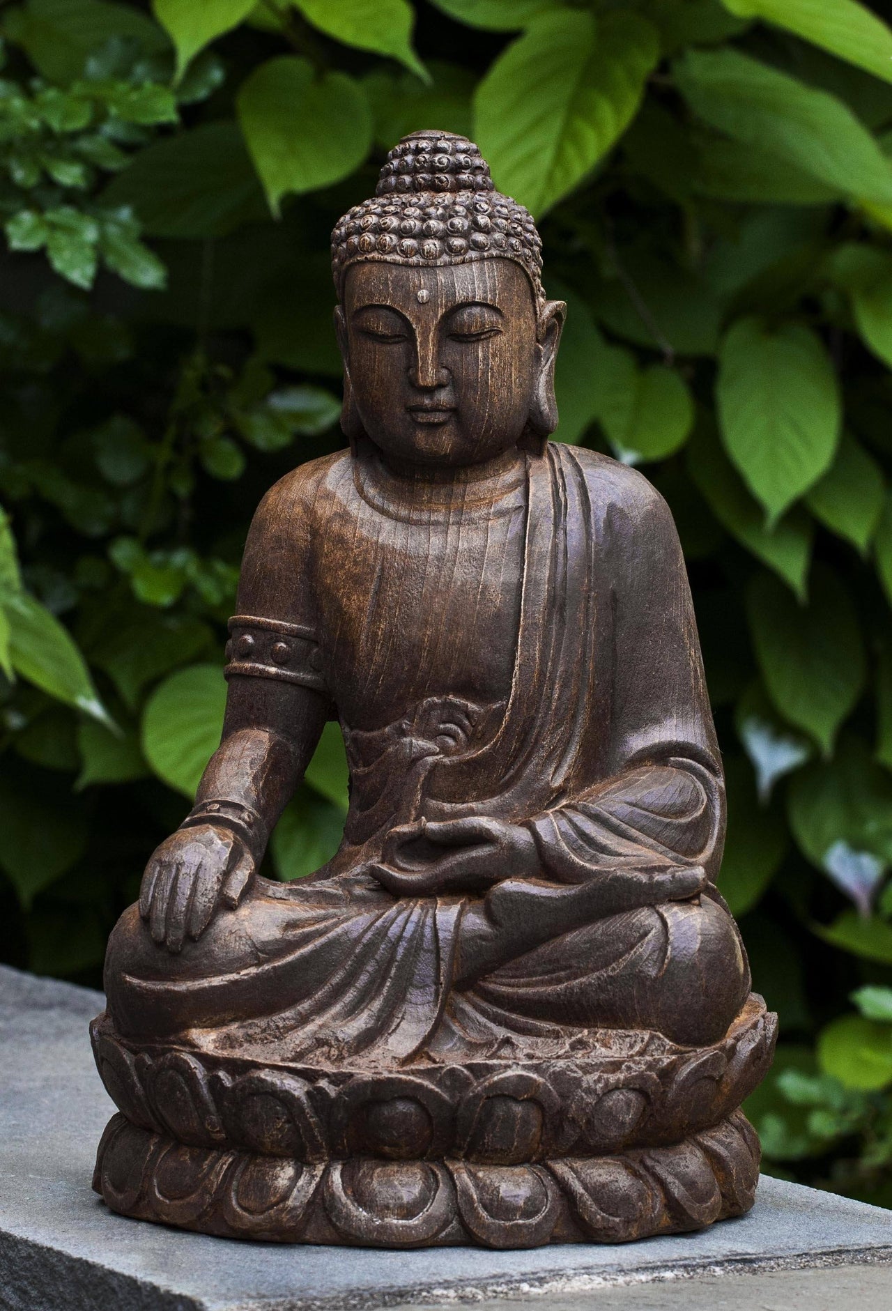 Campania International Cast Stone Antique Lotus Buddha Statuary Statuary Campania International 