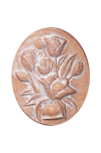 Thumbnail for Oval Tulip Plaque Cast Stone Outdoor Asian Collection Wall Ornament Tuscan 