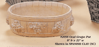 Thumbnail for Oval Grape Pot Cast Stone Outdoor Garden Planter Planter Tuscan 