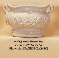 Thumbnail for Oval Roses Pot Cast Stone Outdoor Garden Planter Planter Tuscan 