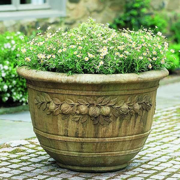 Campania International Cast Stone Round Pomegranate Planter Urn/Planter Campania International 