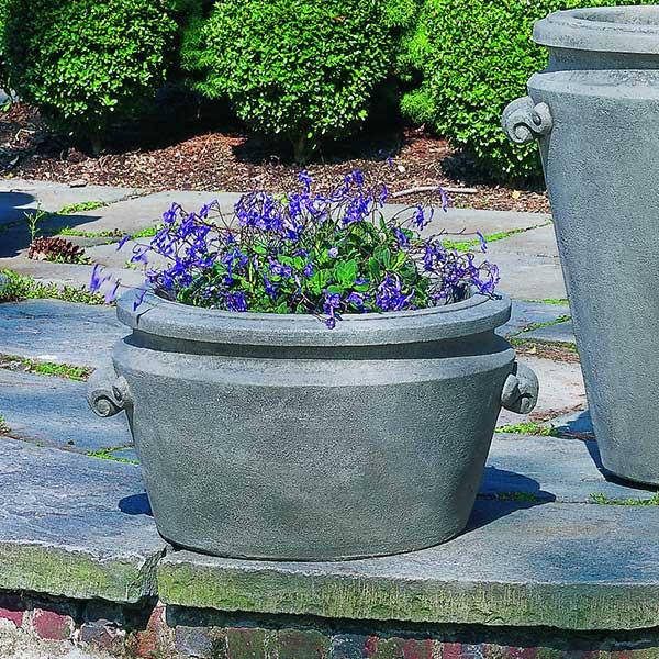 Campania International Cast Stone Scroll Handle Tub Planter Urn/Planter Campania International 