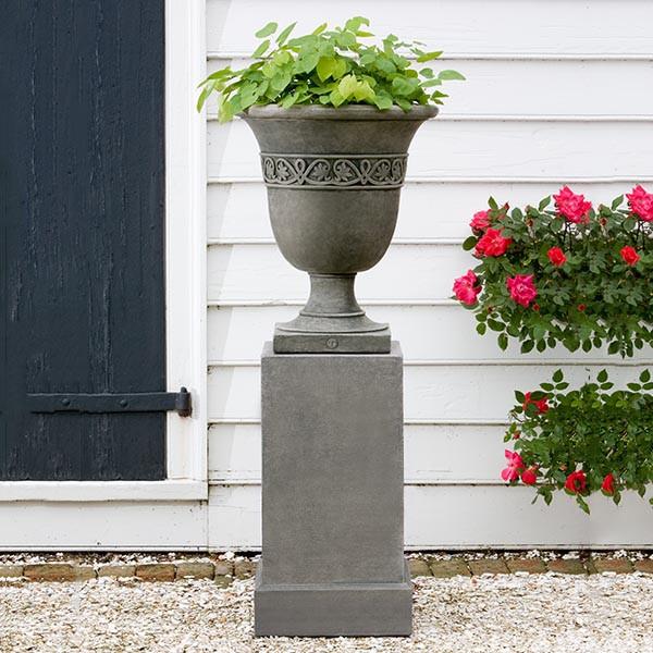Campania International Cast Stone Williamsburg Strapwork Leaf Urn Urn/Planter Campania International 
