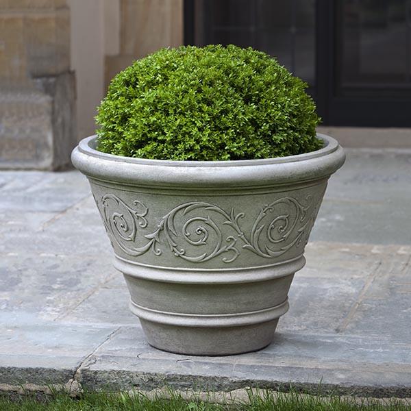 Campania International Cast Stone Arabesque Rolled Rim Planter Urn/Planter Campania International 
