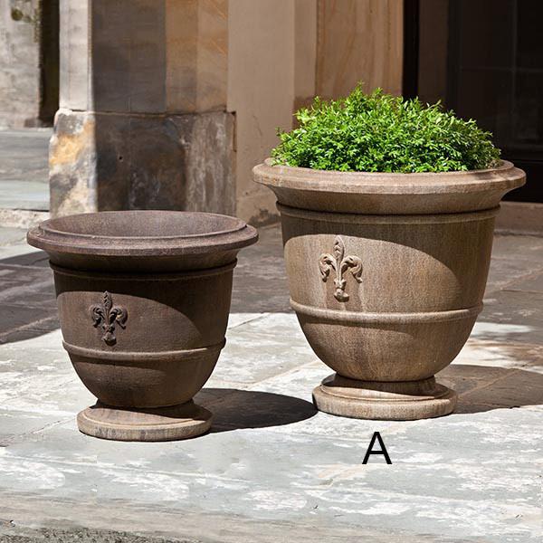 Campania International Cast Stone Fleur de Lis Large Urn Urn/Planter Campania International 
