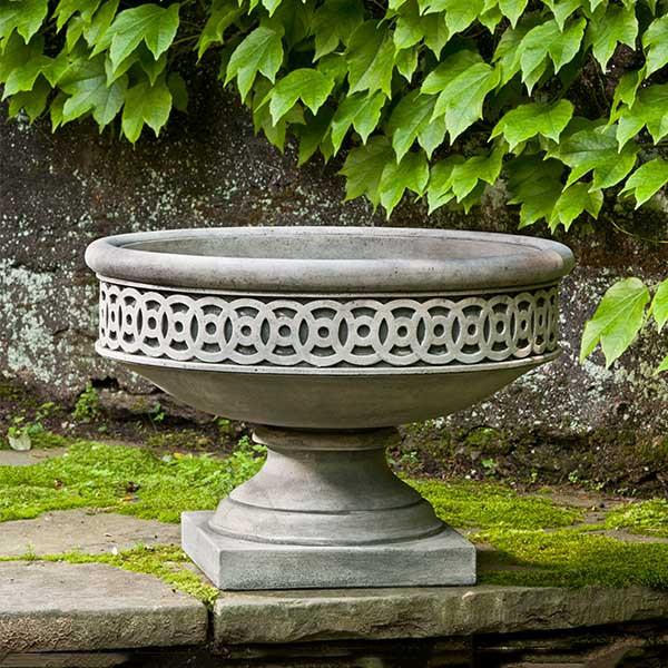 Campania International Cast Stone Williamsburg Low Fretwork Urn Urn/Planter Campania International 