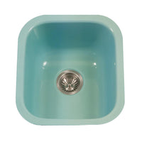 Thumbnail for Houzer MT Porcela Series Porcelain Enamel Steel Undermount Bar/Prep Sink, Mint Kitchen Sink - Undermount Houzer 