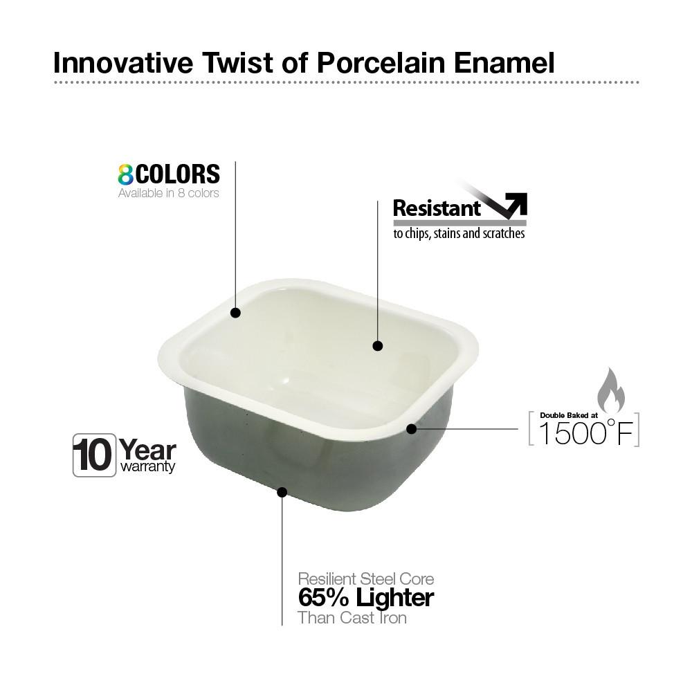 Houzer MT Porcela Series Porcelain Enamel Steel Undermount Bar/Prep Sink, Mint Kitchen Sink - Undermount Houzer 
