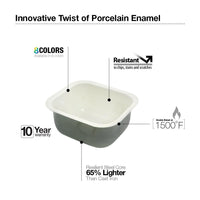 Thumbnail for Houzer NB Porcela Series Porcelain Enamel Steel Undermount Bar/Prep Sink, Navy Blue Kitchen Sink - Undermount Houzer 