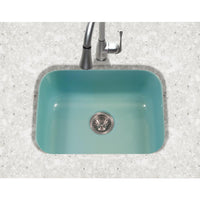Thumbnail for Houzer MT Porcela Series Porcelain Enamel Steel Undermount Single Bowl Kitchen Sink, Mint Kitchen Sink - Undermount Houzer 