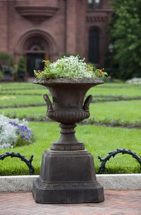 Thumbnail for Campania International Cast Stone Smithsonian Egg & Dart Pedestal Urn/Planter Campania International 