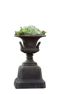 Thumbnail for Campania International Cast Stone Smithsonian Egg & Dart Pedestal Urn/Planter Campania International 