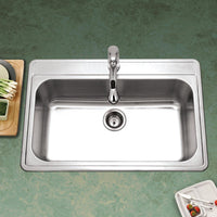 Thumbnail for Houzer Premiere Gourmet Series Topmount Stainless Steel 1-Hole Large Single Bowl Kitchen Sink Kitchen Sink - Topmount Houzer 
