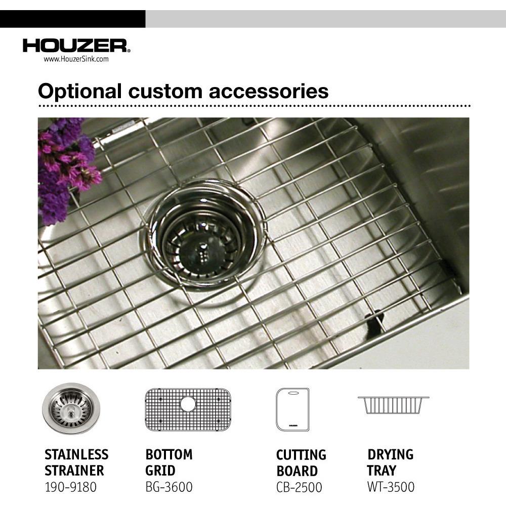 Houzer Premiere Gourmet Series Topmount Stainless Steel 1-Hole Large Single Bowl Kitchen Sink Kitchen Sink - Topmount Houzer 